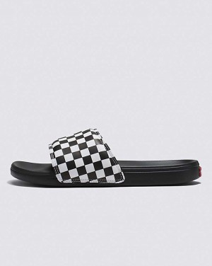 Vans La Costa Slide-On Checkerboard Sandals Women Slides White / Black | DW1-6934