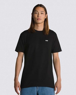 Vans Left Chest Logo Men T Shirts Black / White | QX1-3186