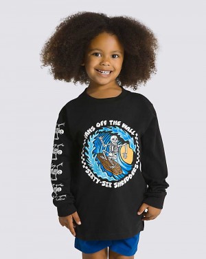 Vans Little Kids 66 Shredders Long Sleeve Kids' T Shirts Black | ZF1-7847