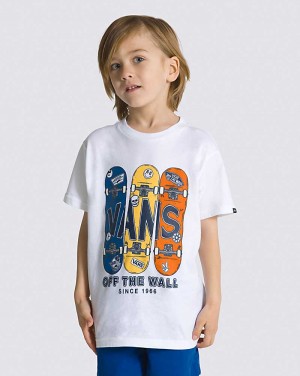 Vans Little Kids Boardview Kids' T Shirts White | OM1-1103