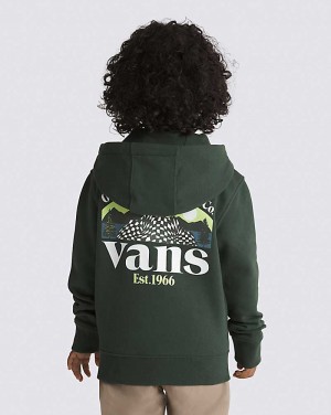 Vans Little Kids Checkerboard Mountain Pullover Kids' Hoodie Deep Green | FT1-0804