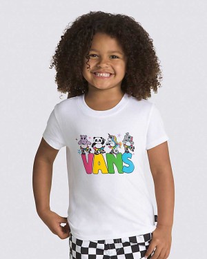 Vans Little Kids Disco Critters Kids' T Shirts White | WM1-0532