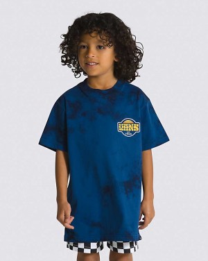 Vans Little Kids Topsun Tie Dye Kids' T Shirts Blue | DI1-4299