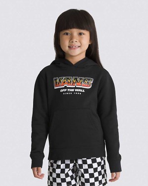 Vans Little Kids Up In Flames Pullover Kids' Hoodie Black | YO1-8458