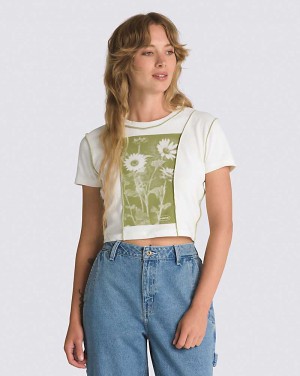 Vans Lizzie Crop Women T Shirts White | KO1-7663