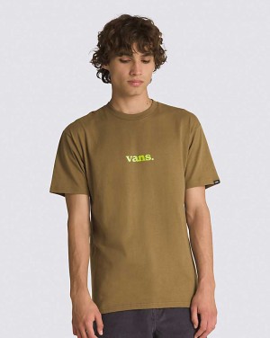 Vans Lower Corecase Men T Shirts Olive / Lime | GF1-1657