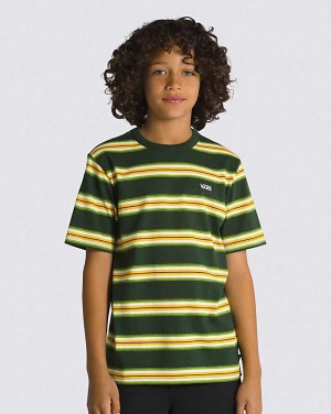 Vans Mesa Verde Stripe Kids' Shirts Green | JA1-2085