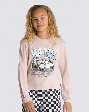 Vans Off The Wall Springs Blousant Long Sleeve Kids' T Shirts Rose | WS1-6177