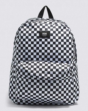 Vans Old Skool H2O Check Men Backpacks Black / White | YA1-7087