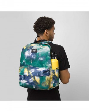 Vans Old Skool Printed Men Backpacks Green | EM1-2422