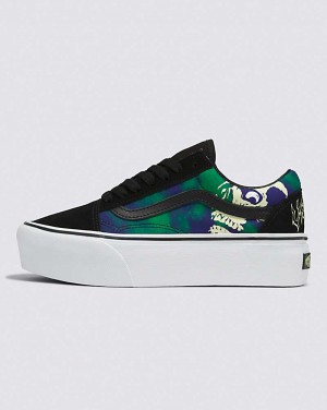 Vans Old Skool Stackform Glow Shoe Women Platform Shoes Black | XI1-5858