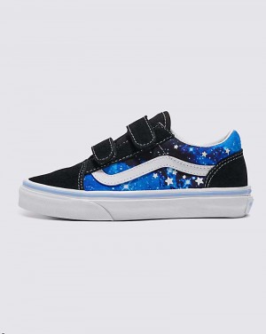 Vans Old Skool V Glow Shoe Kids' Sneakers Black / Blue | SJ1-7762