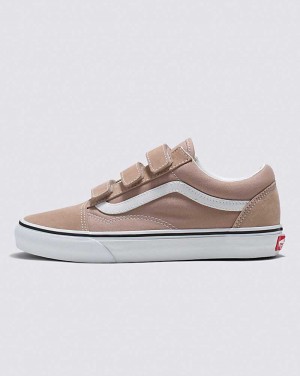 Vans Old Skool V Suede/Canvas Shoe Women Sneakers Light Coral / White | RV1-6384