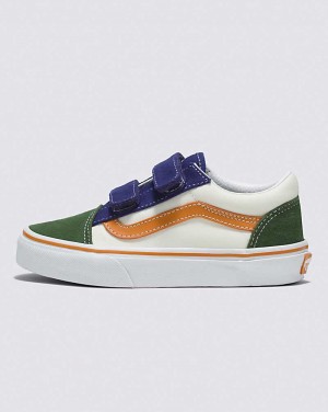 Vans Old Skool V Twill Block Shoe Kids' Sneakers Multicolor / White | MS1-0351