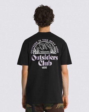 Vans Outsiders Club Pocket Men T Shirts Black | BO1-7871