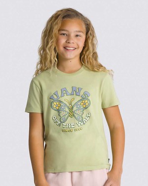 Vans Paisley Fly Crew Kids' T Shirts Light Green | SM1-7880