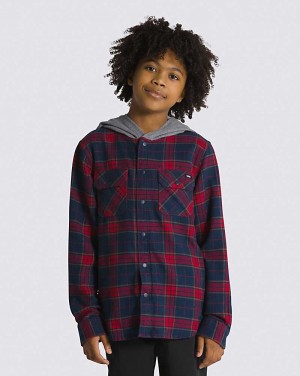 Vans Parkway Hooded Kids' Shirts Blue / Red | MC1-2897