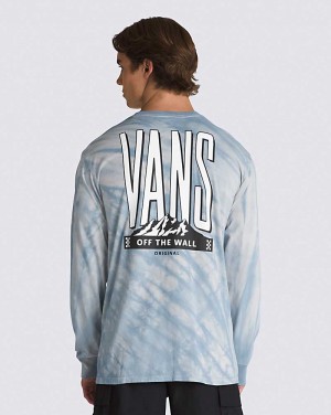 Vans Peaked Tie Dye Long Sleeve Men T Shirts Blue | AP1-5288