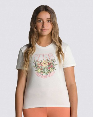 Vans Rock Floral Crew Tee Kids' T Shirts White | FO1-3801