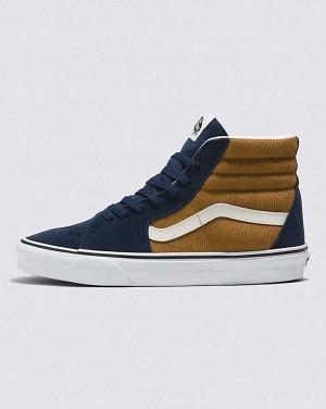 Vans SK8-Hi Corduroy Shoe Men High Top Sneakers Blue / Brown | DZ1-9856