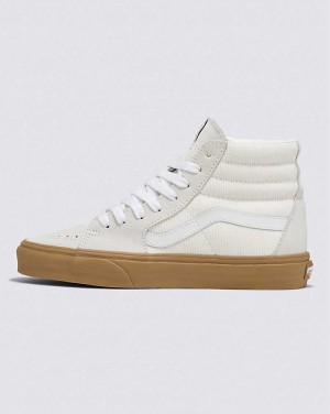 Vans SK8-Hi Corduroy Shoe Women High Top Sneakers White | NV1-7367