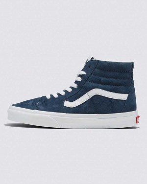 Vans SK8-Hi Pig Suede Shoe Women High Top Sneakers Indigo | ZU1-7563