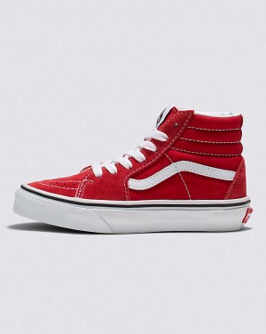 Vans SK8-Hi Shoe Kids' High Top Sneakers Red / White | IN1-8228