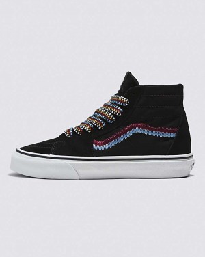 Vans SK8-Hi Tapered Embroidery Shoe Women High Top Sneakers Black | PT1-2674