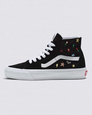 Vans SK8-Hi Tapered Garden Party Shoe Women High Top Sneakers Black | CV1-5899