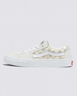 Vans SK8-Low Floral Check Shoe Women Sneakers White | WK1-1030