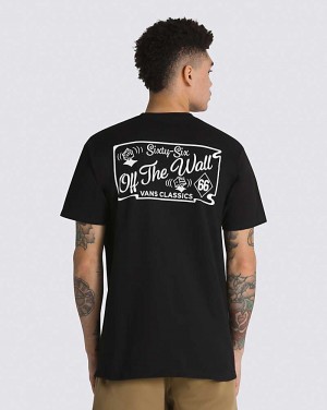 Vans Sixty Sixers Club Men T Shirts Black | UF1-1374