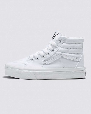 Vans Sk8-Hi Shoes Kids' High Top Sneakers White / White | UD1-8181