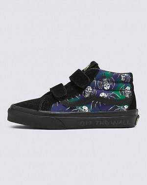 Vans Sk8-Mid Reissue V Glow Shoe Kids' High Top Sneakers Navy / Black / Multicolor | QY1-2319