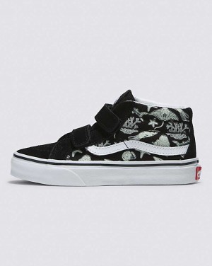 Vans Sk8-Mid Reissue V Glow Shoe Kids' High Top Sneakers Black / Multicolor | AR1-1828