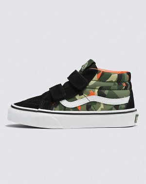 Vans Sk8-Mid Reissue V Shoe Kids' High Top Sneakers Camo Black / Multicolor | LA1-8871