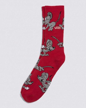 Vans Skate Classics Crew Men Socks Red | OX1-9703