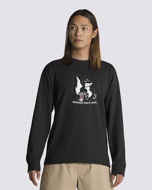 Vans Skunked Long Sleeve Men T Shirts Black | IB1-3101