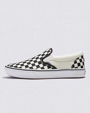 Vans Slip-On ComfyCush Checkerboard Shoe Men Slip On Shoes Black / White | ZC1-2841