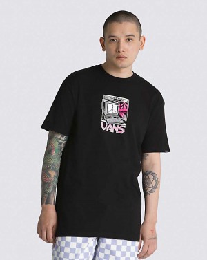 Vans Throwback Peace Machine Men T Shirts Black | UE1-9975