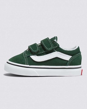 Vans Toddler Old Skool V Shoe Kids' Sneakers Green | XI1-8176