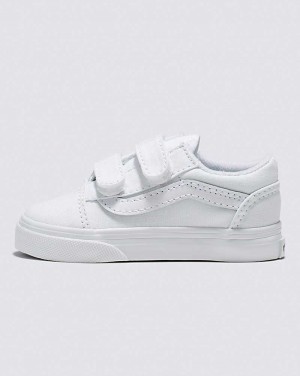 Vans Toddler Old Skool V Shoes Kids' Sneakers White / White | TG1-3004