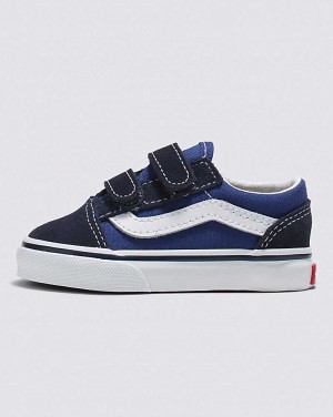 Vans Toddler Old Skool V Shoes Kids' Sneakers Navy | QE1-4723