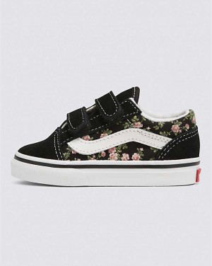 Vans Toddler Old Skool V Wallflower Floral Shoe Kids' Sneakers Black | SC1-5832