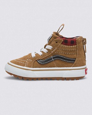 Vans Toddler Sk8-Hi Zip MTE-1 Shoes Kids' High Top Sneakers Brown / Black | BA1-2248