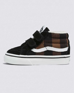 Vans Toddler Sk8-Mid Reissue V Sherpa Shoe Kids' Sneakers Black / Brown | BU1-8931