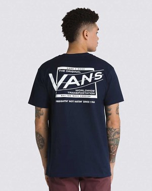 Vans Truckin Company Men T Shirts Navy | AX1-8879