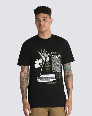 Vans Warped Vacation Men T Shirts Black | NJ1-7706