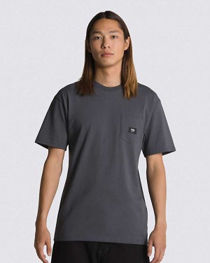 Vans Woven Patch Pocket Men T Shirts Dark Grey | JP1-7098