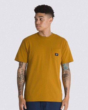 Vans Woven Patch Pocket Men T Shirts Gold Brown | MB1-5879