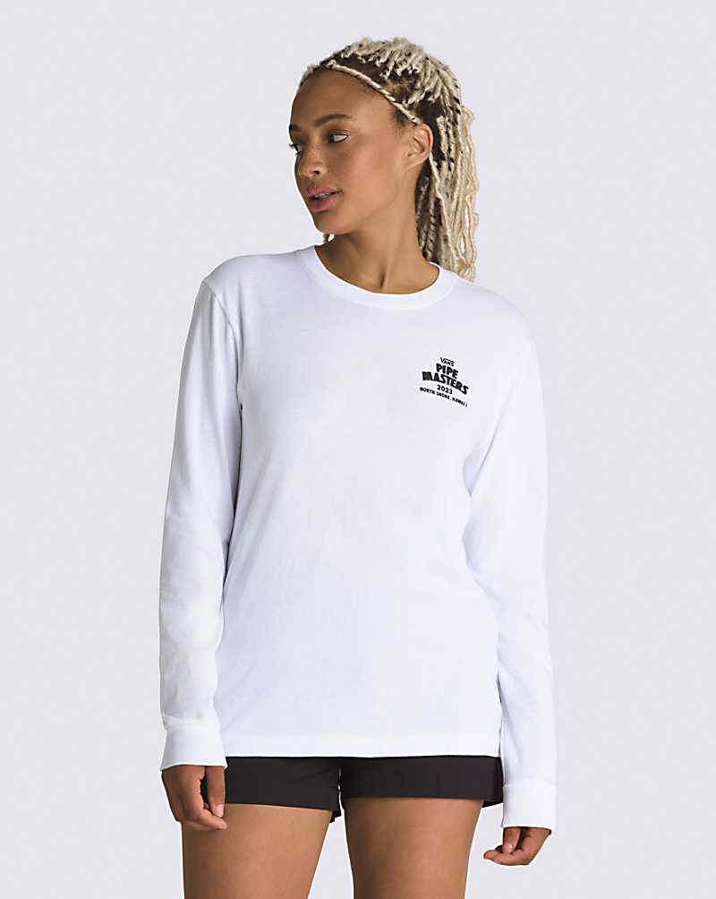 Vans 2023 Pipe Masters BFF Long Sleeve Women T Shirts White | CT1-5343